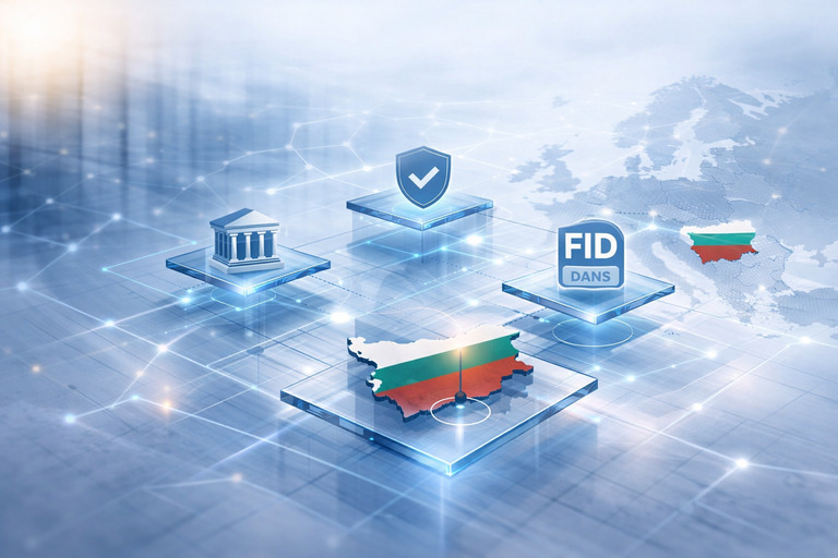 Anti-Money Laundering Bulgaria compliance framework illustrated as an institutional EU supervision network with Bulgaria connected to regulatory nodes.